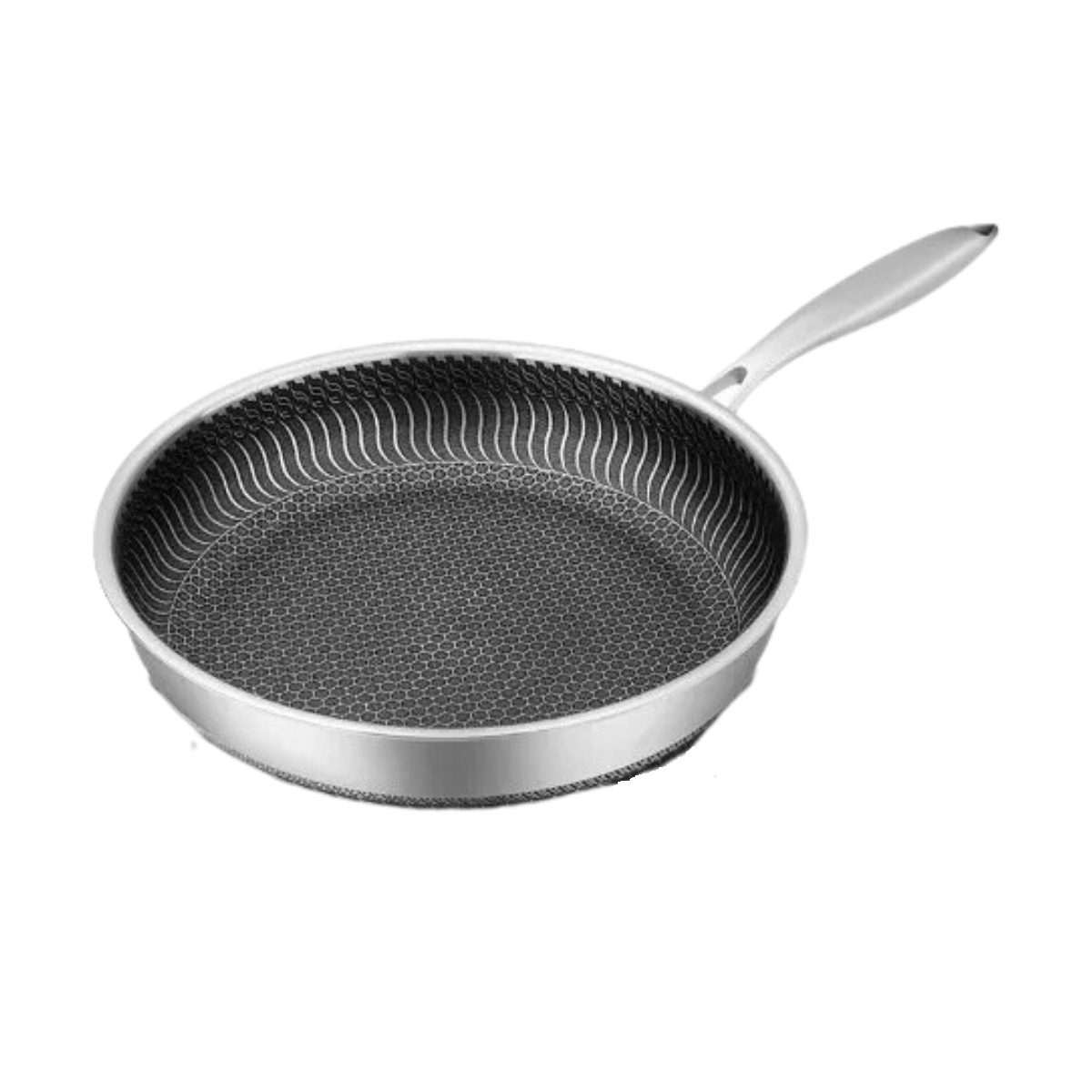 Non-Stick Wok Pan with Honeycomb Design – Stainless Steel Stir-Fry