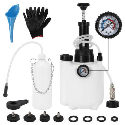 Brake Bleeding Tool with 3L Fluid Capacity and 1L Suction Container