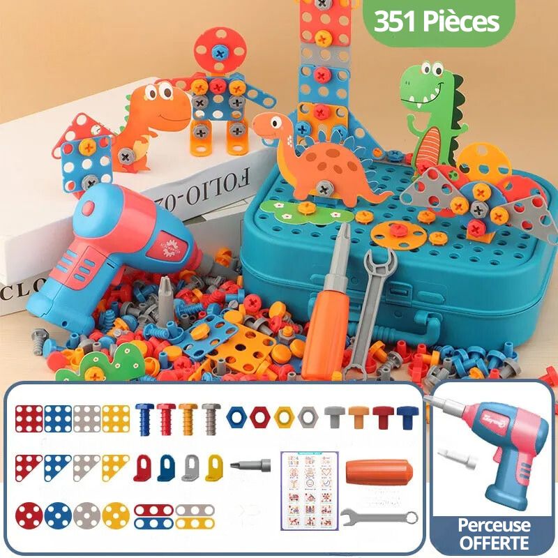 Creative Building Set with Toy Drill – Kids' Portable Construction Case