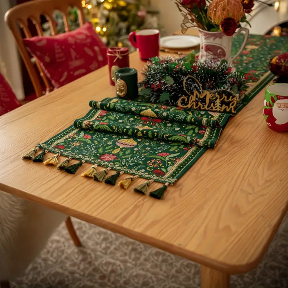 Festive Flora Table Runner for Holiday Gatherings