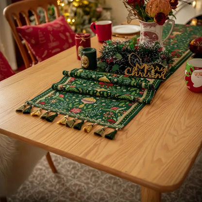 Festive Flora Table Runner for Holiday Gatherings
