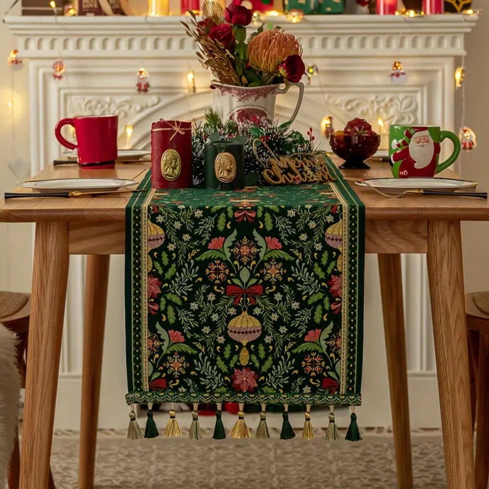 Festive Flora Table Runner for Holiday Gatherings