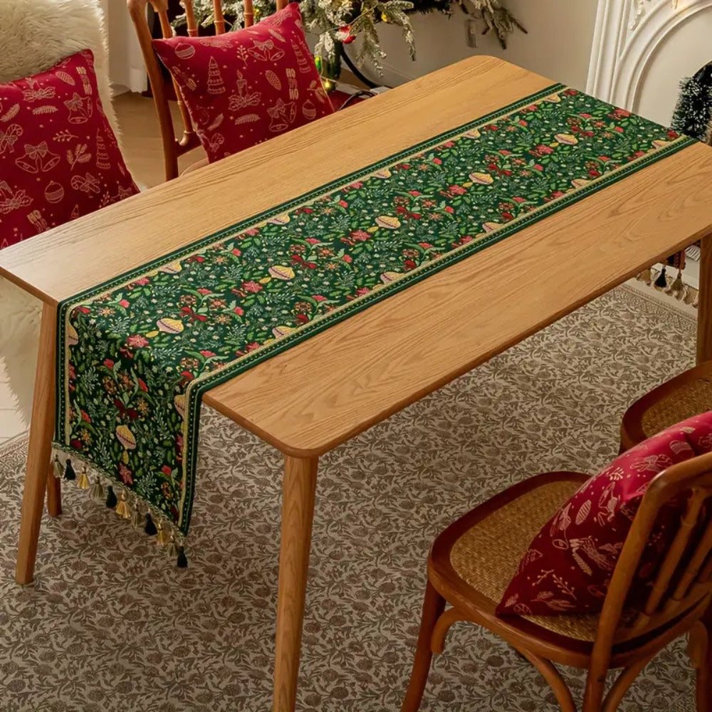 Festive Flora Table Runner for Holiday Gatherings
