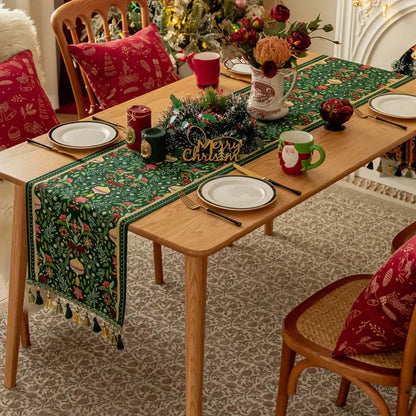 Festive Flora Table Runner for Holiday Gatherings
