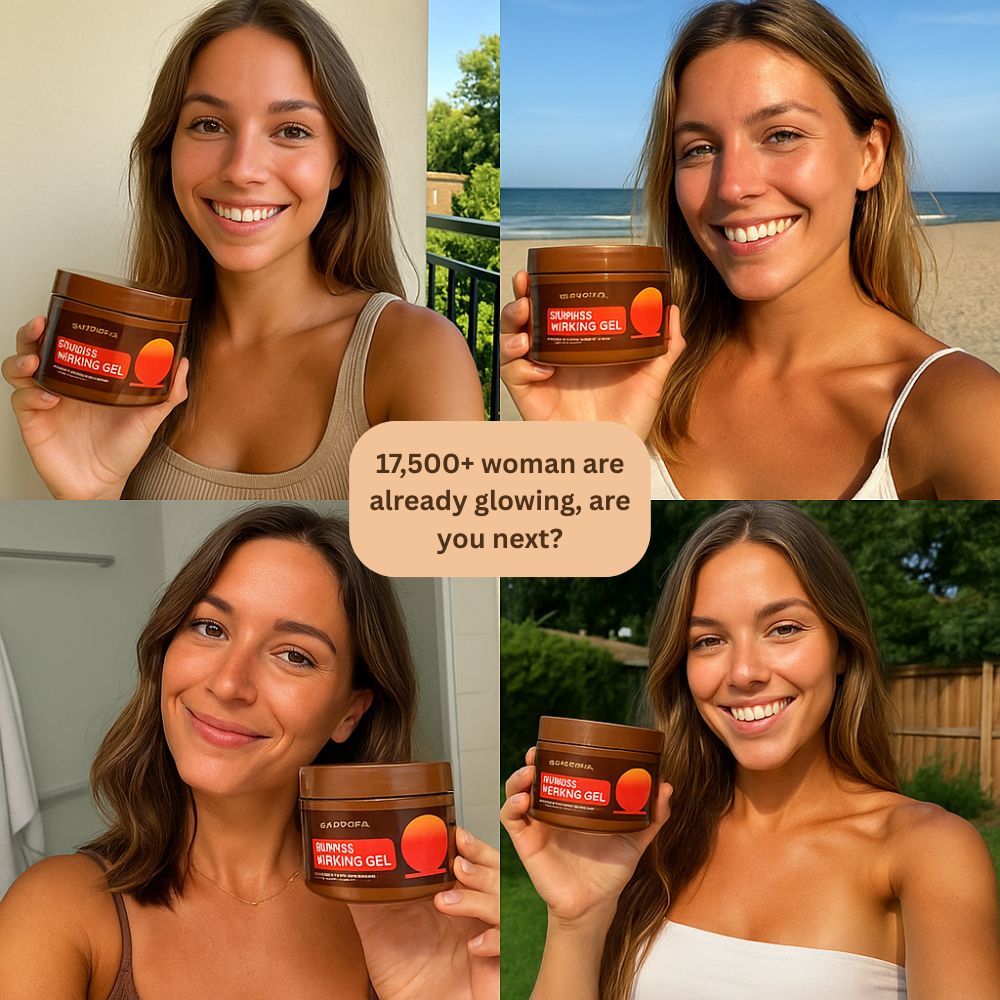 Radiant Glow Tanning Gel with Shimmer | Instant Color Boost + Nourishing Oils | Vegan, Sulfate/Paraben-Free | Suitable for All Skin Tones