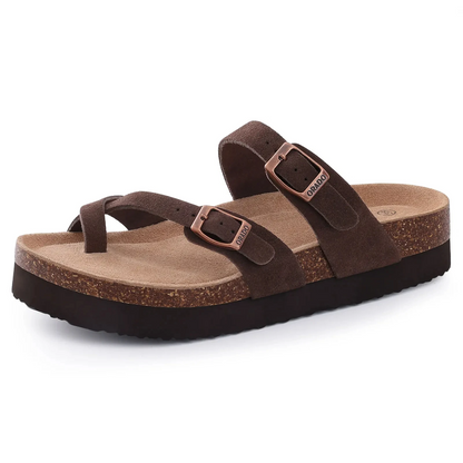 Summer Beach Sandals with Soft Cork Footbed and Suede Platform for All