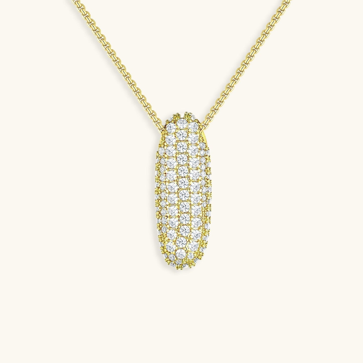 Initial Pendant Necklace with Bubble Diamond Design