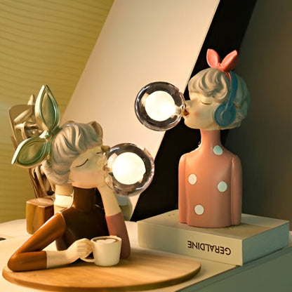 Bubble Night Light Table Lamp for Girls – Decorative Bedside Lamp