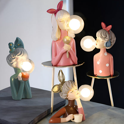 Bubble Night Light Table Lamp for Girls – Decorative Bedside Lamp