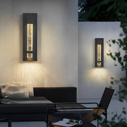 Outdoor Wall Light with Bubbles Glass – 11.8 Inch Waterproof Hardwired