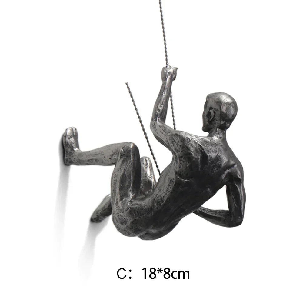 Climbing Figures Wall Decor – Inspirational Resin and Iron Art