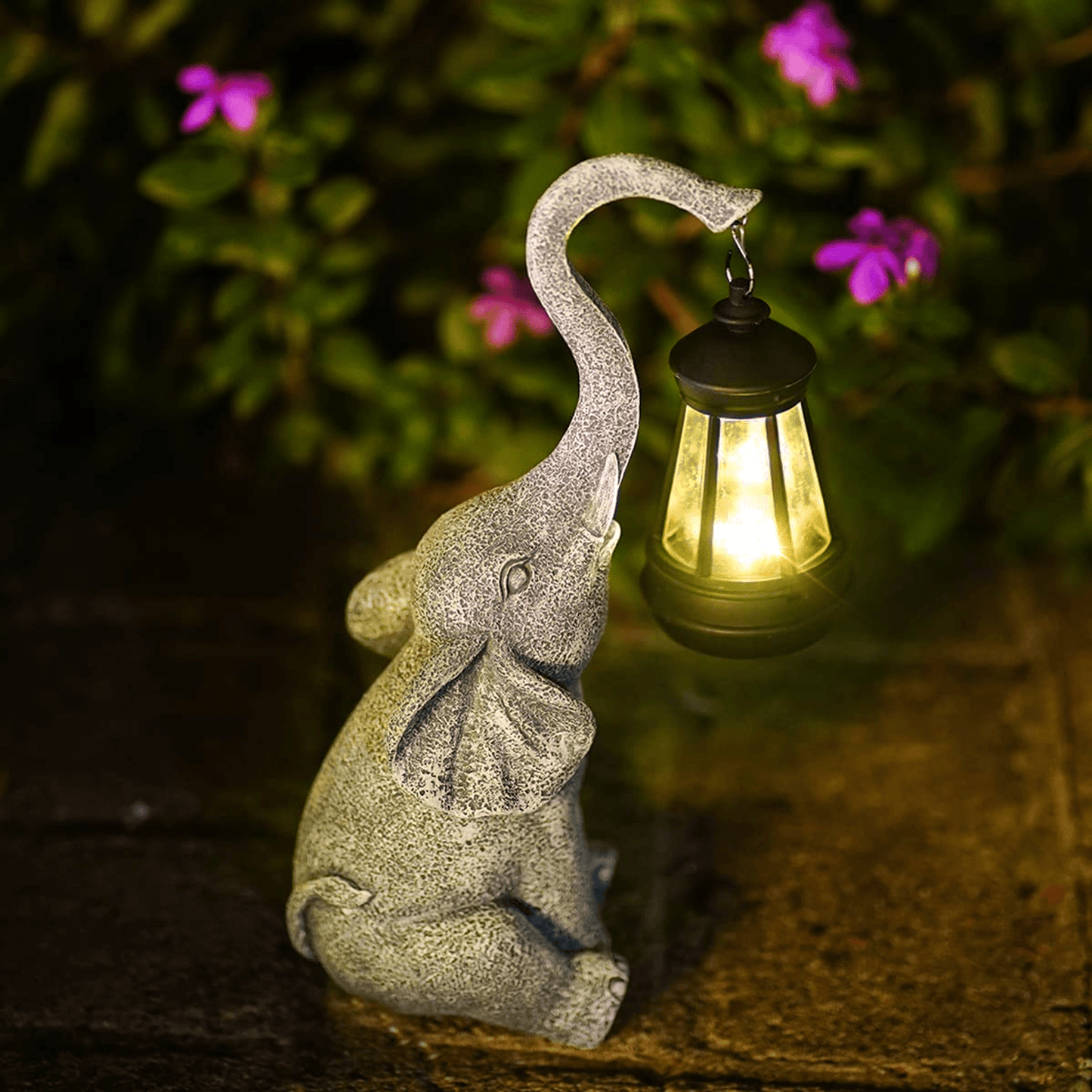 Solar Garden Lamp - Elephant Design