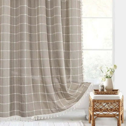 Bohemian Waterproof Shower Curtain with Tassels