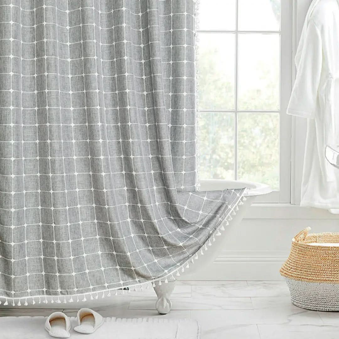 Bohemian Waterproof Shower Curtain with Tassels