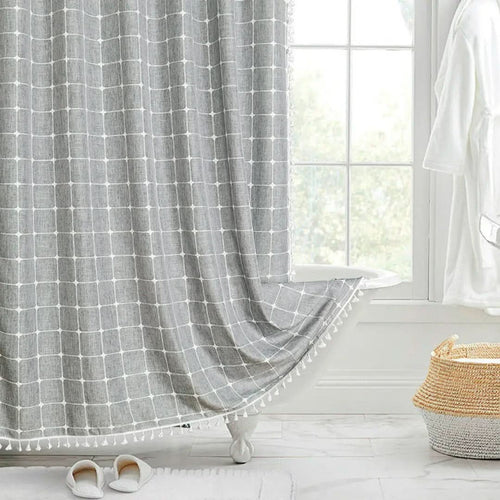Bohemian Waterproof Shower Curtain with Tassels