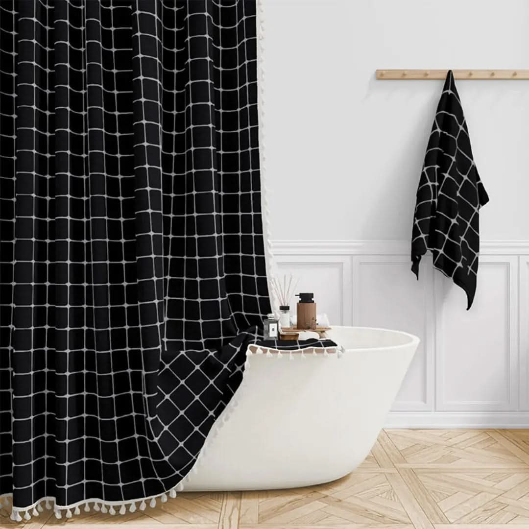 Bohemian Waterproof Shower Curtain with Tassels