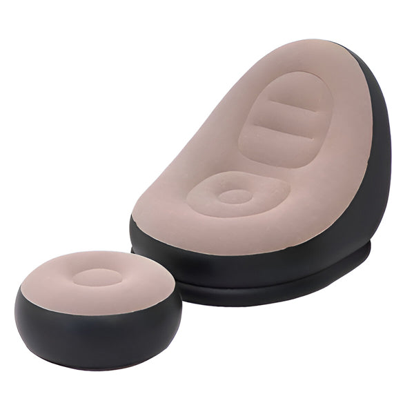 Inflatable Lounge Chair with Footrest for Indoor and Outdoor Relaxation