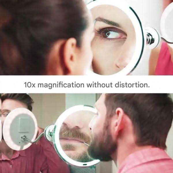 LED Makeup Mirror with Bright Light and 10x Zoom Magnification
