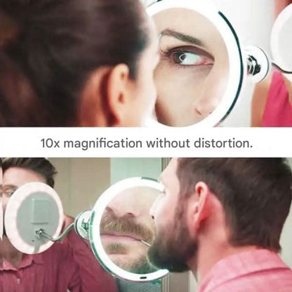LED Makeup Mirror with Bright Light and 10x Zoom Magnification