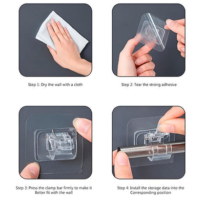 Adhesive Wall Hooks Set of 4 | No Drill, Easy Installation