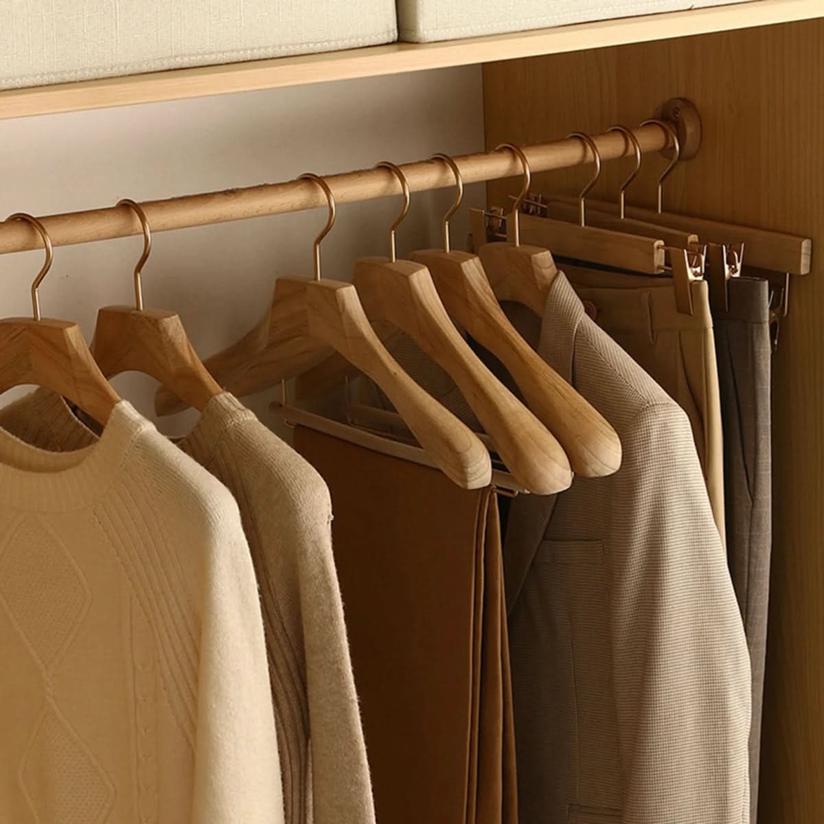 Wooden Hangers for Stylish Closet Organization – Wide Design