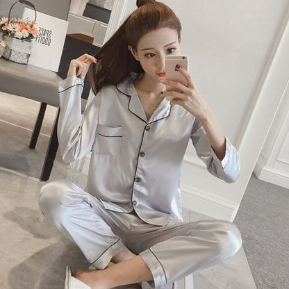Luxurious Silk Pajama Set for Women - Breathable Comfort
