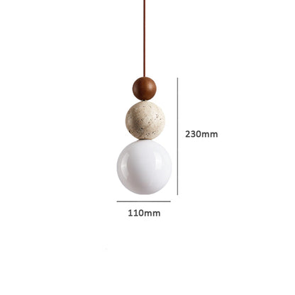 Minimalist Hanging Light in Neutral Style - Travertine Pendant Fixture