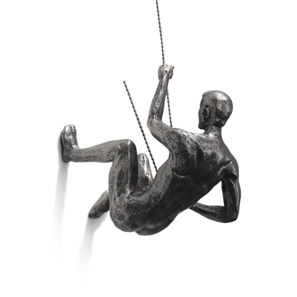 Climbing Figures Wall Decor – Inspirational Resin and Iron Art
