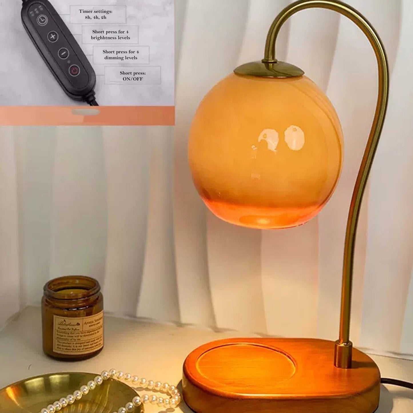 Adjustable Table Lamp for Flameless Wax Melts and Candle Warming