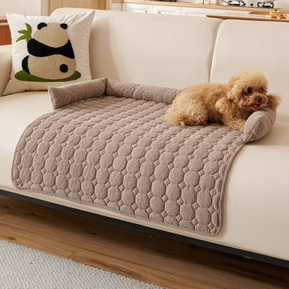 CozyNest Non-Slip Quilted Pet Lounge Bed