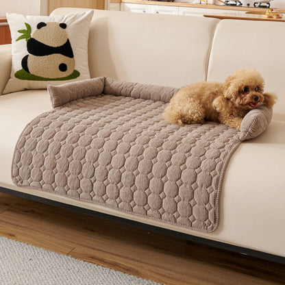CozyNest Non-Slip Quilted Pet Lounge Bed