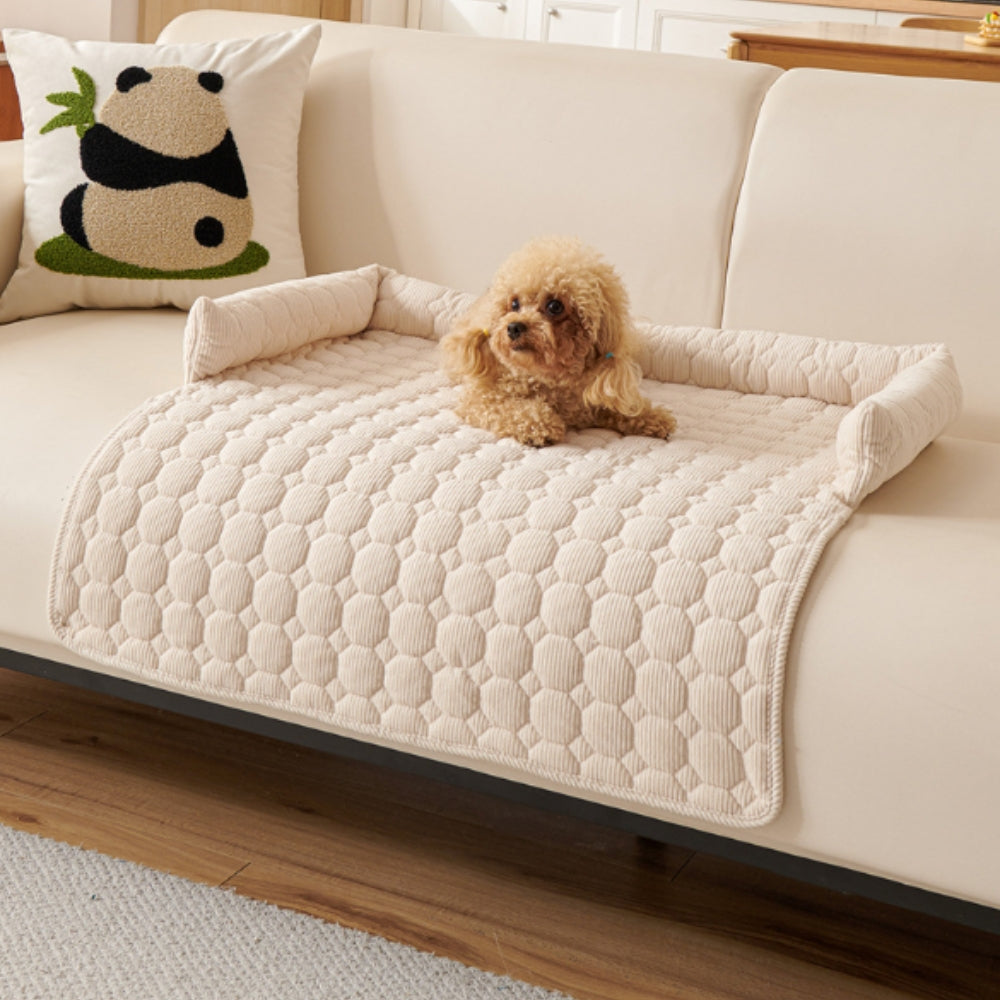 CozyNest Non-Slip Quilted Pet Lounge Bed