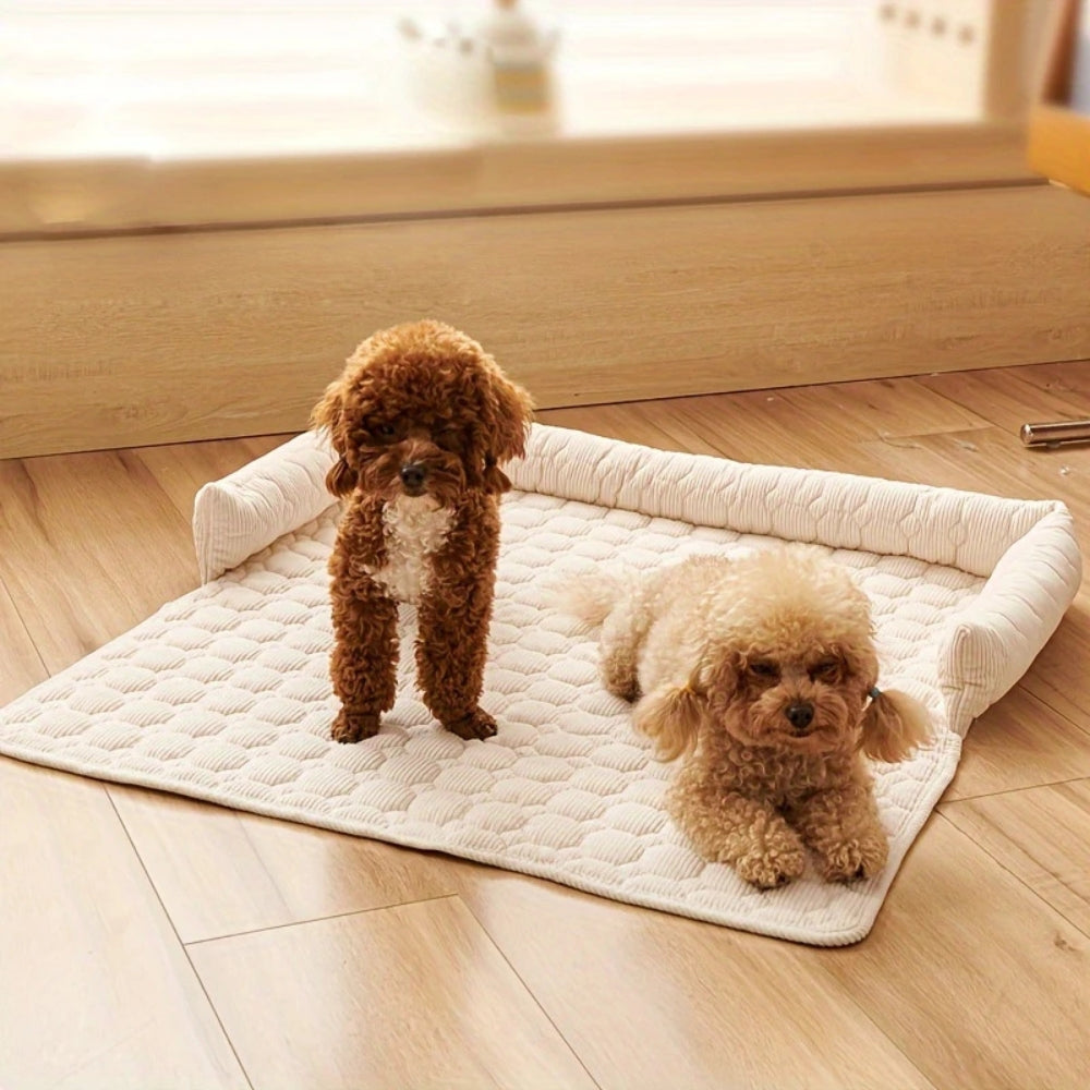 CozyNest Non-Slip Quilted Pet Lounge Bed