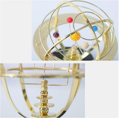 Handcrafted Brass Solar System Model – Grand Orrery with 5 Planets