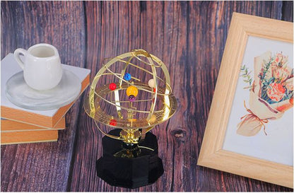 Handcrafted Brass Solar System Model – Grand Orrery with 5 Planets