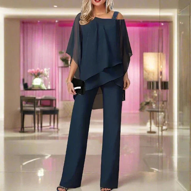 Elegant Evening Chiffon Set for Luxurious Occasions