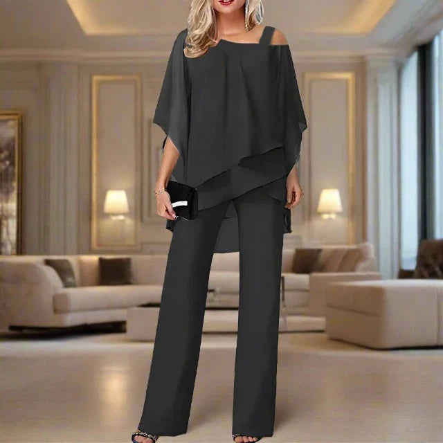 Elegant Evening Chiffon Set for Luxurious Occasions