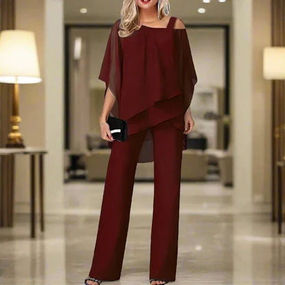 Elegant Evening Chiffon Set for Luxurious Occasions