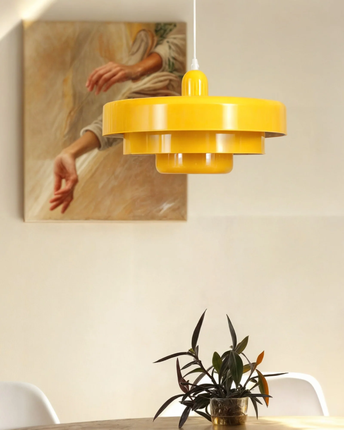 Modern Statement Pendant Light in Retro Orange Design