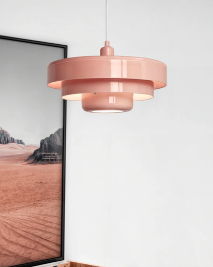Modern Statement Pendant Light in Retro Orange Design