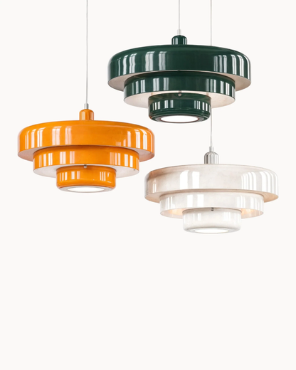Modern Statement Pendant Light in Retro Orange Design
