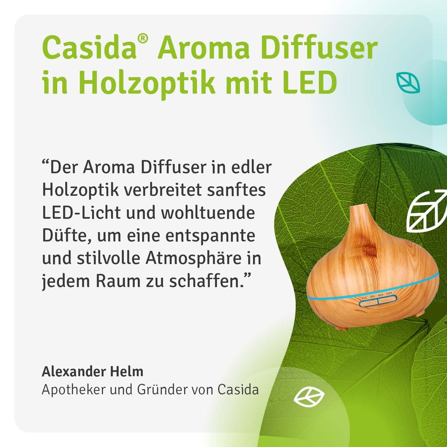 Wooden Design Ultrasonic Aroma Diffuser with LED Light