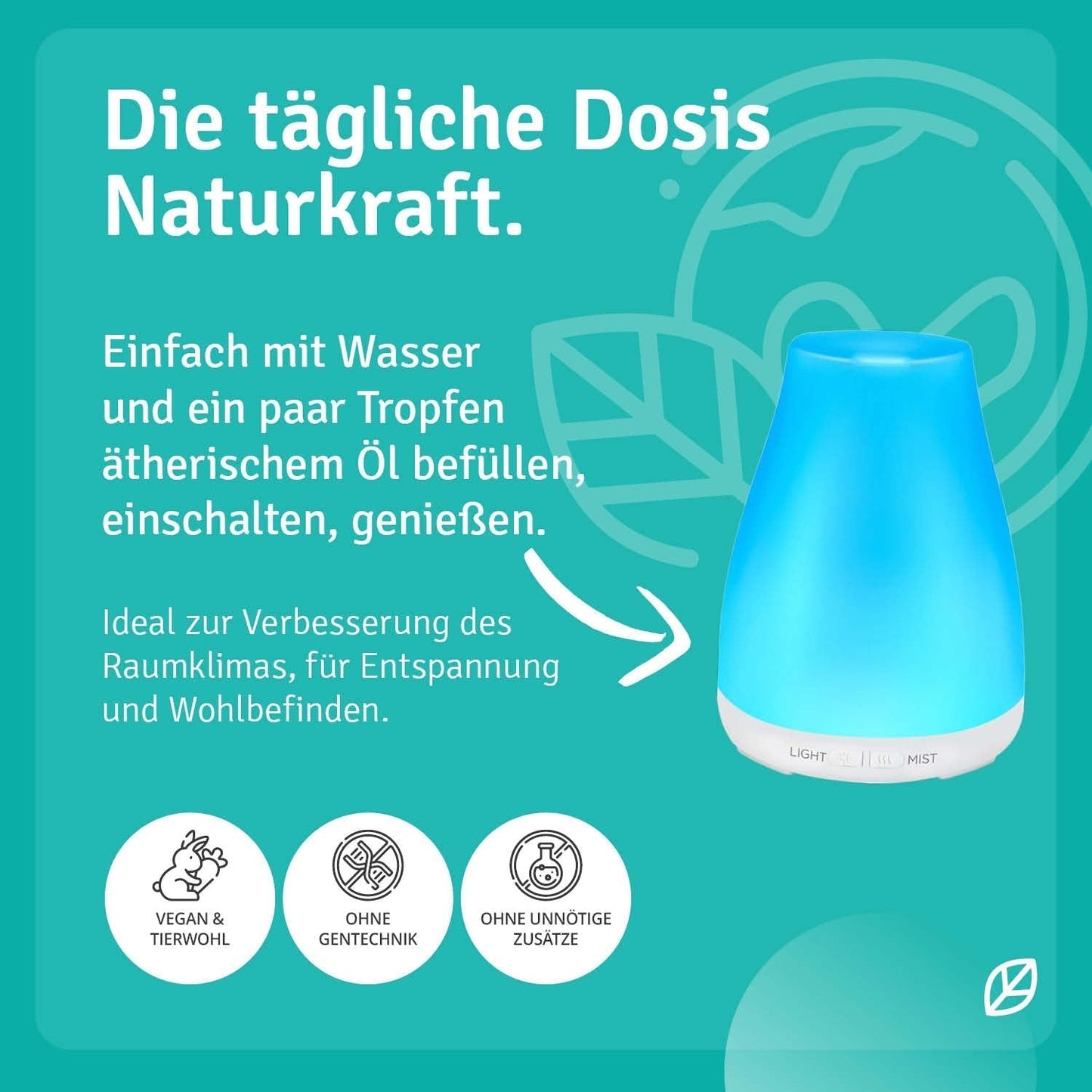 Compact Ultrasonic Aroma Diffuser with LED Night Light