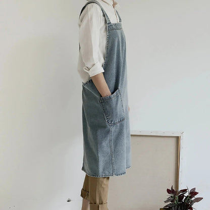 Stylish Everyday Denim Apron with Convenient Pockets