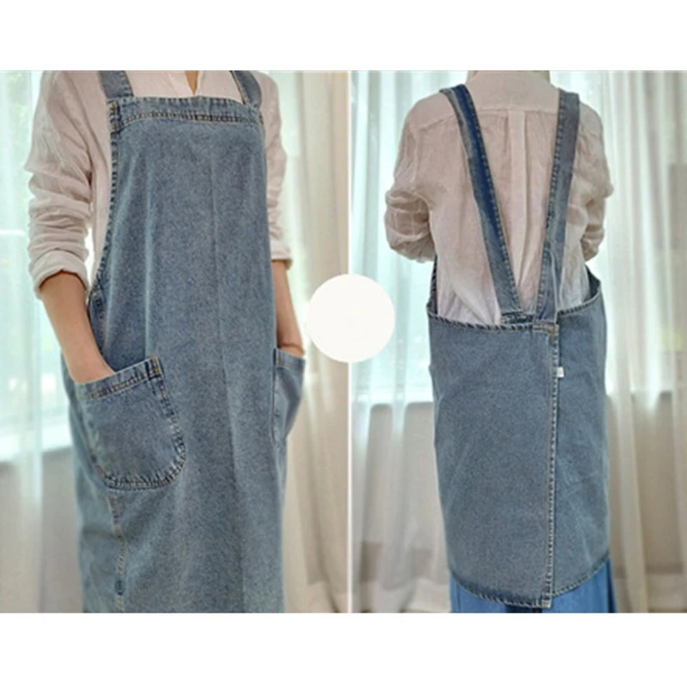 Stylish Everyday Denim Apron with Convenient Pockets