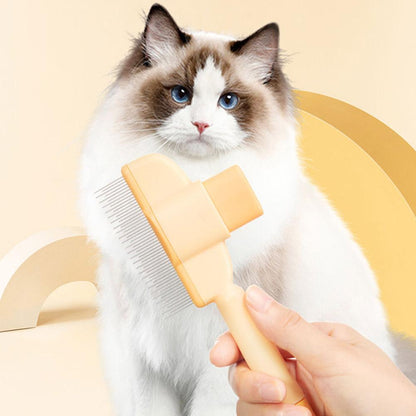 Effortless Pet Grooming Comb with Easy Release Button