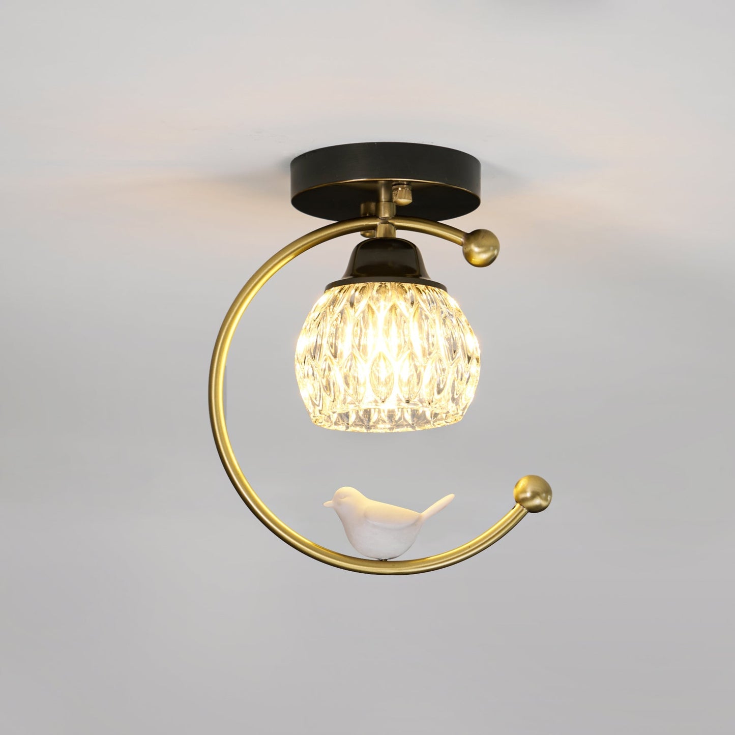 Ceiling Light Fixture with Bird Design