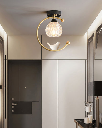Ceiling Light Fixture with Bird Design