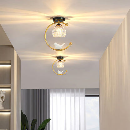 Ceiling Light Fixture with Bird Design