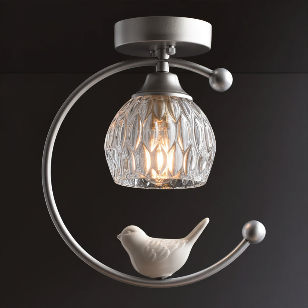 Ceiling Light Fixture with Bird Design